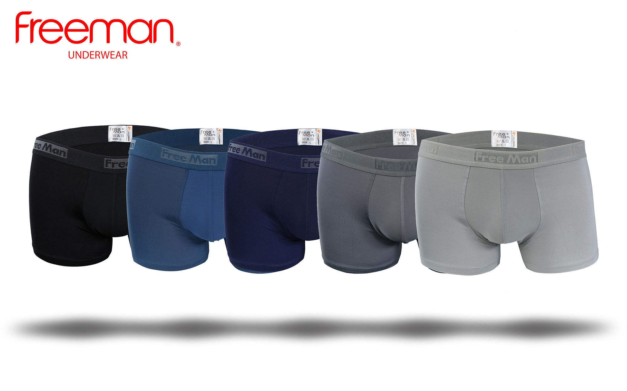 Combo 5 Quần boxer nam FREEMAN - Chất liệu thun lạnh 6510