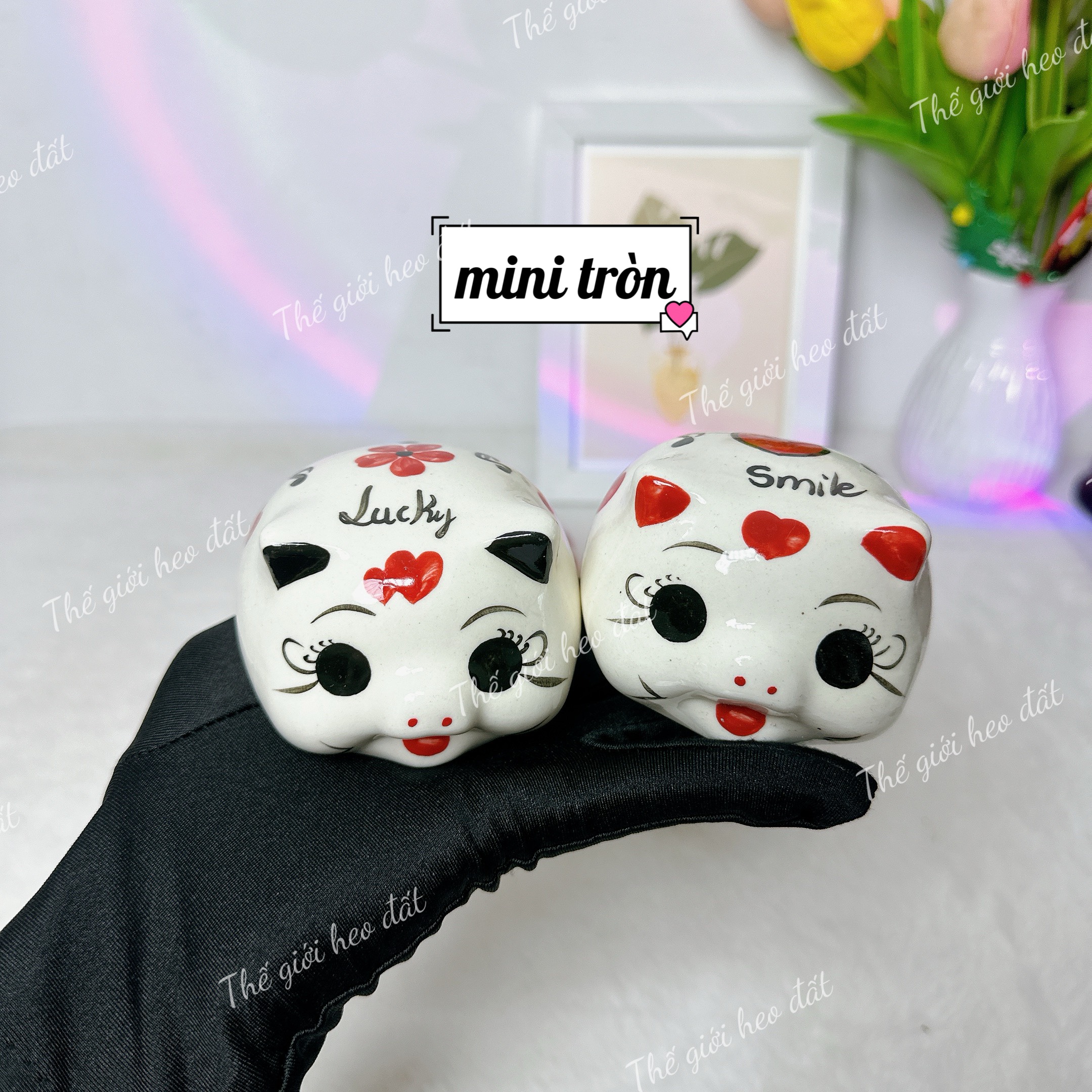 Ống heo đất mini cute, lợn tiết kiệm size nhỏ dễ thương cho bé dáng nằm