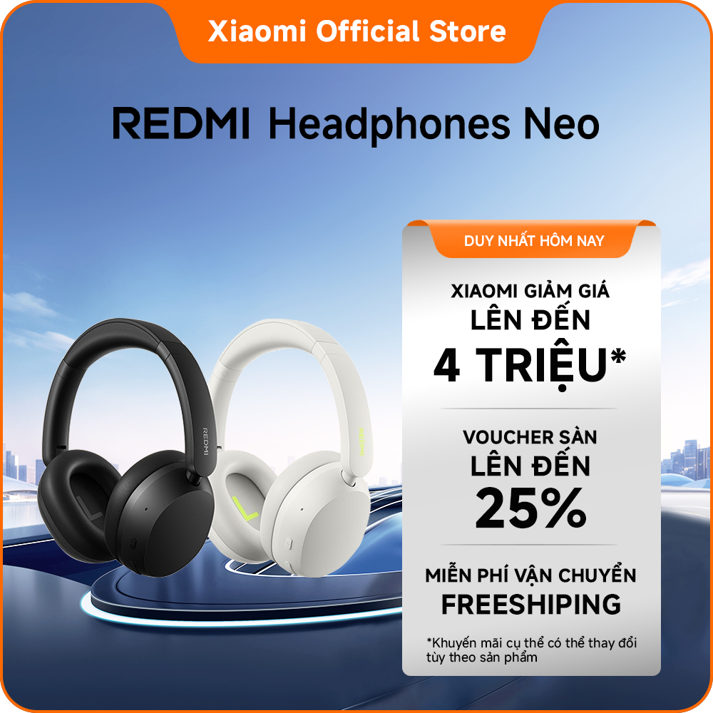 Tai nghe chụp tai không dây REDMI Headphones Neo | Lên đến 42dB Adaptive ANC | Khử ồn AI ba mic cho cuộc gọi rõ ràng | Thời lượng pin bền bỉ 72 giờ