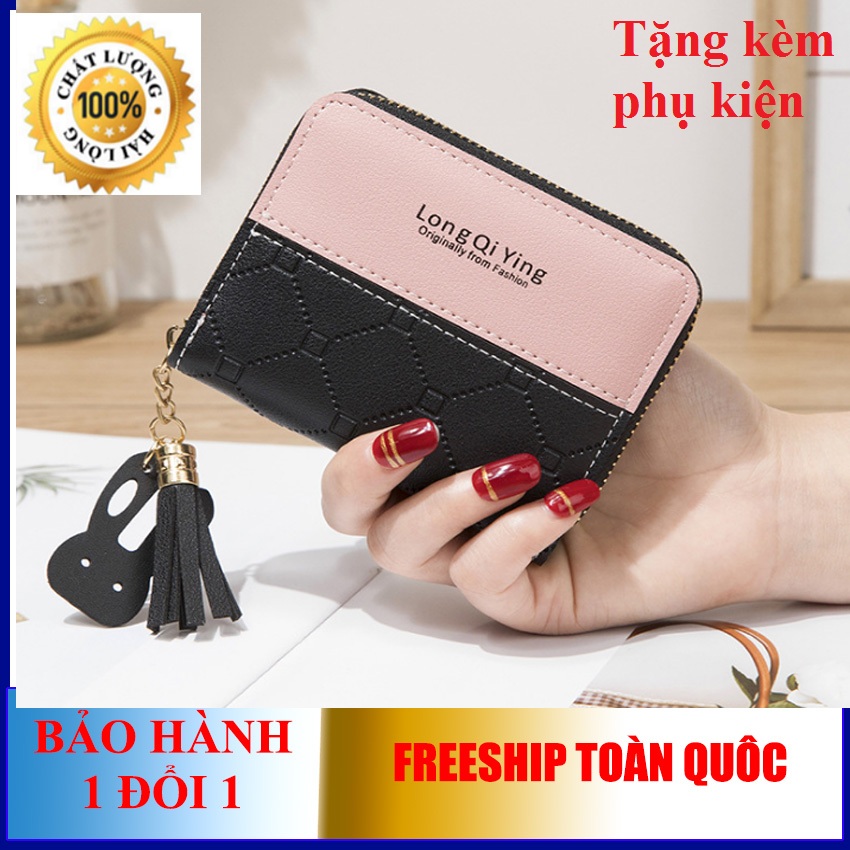 Ví nữ mini ngắn cầm tay chất liệu da PU cao cấp hình thỏ dễ thương phong cách Hàn Quốc tặng kèm phụ kiện (Hàng nhập)