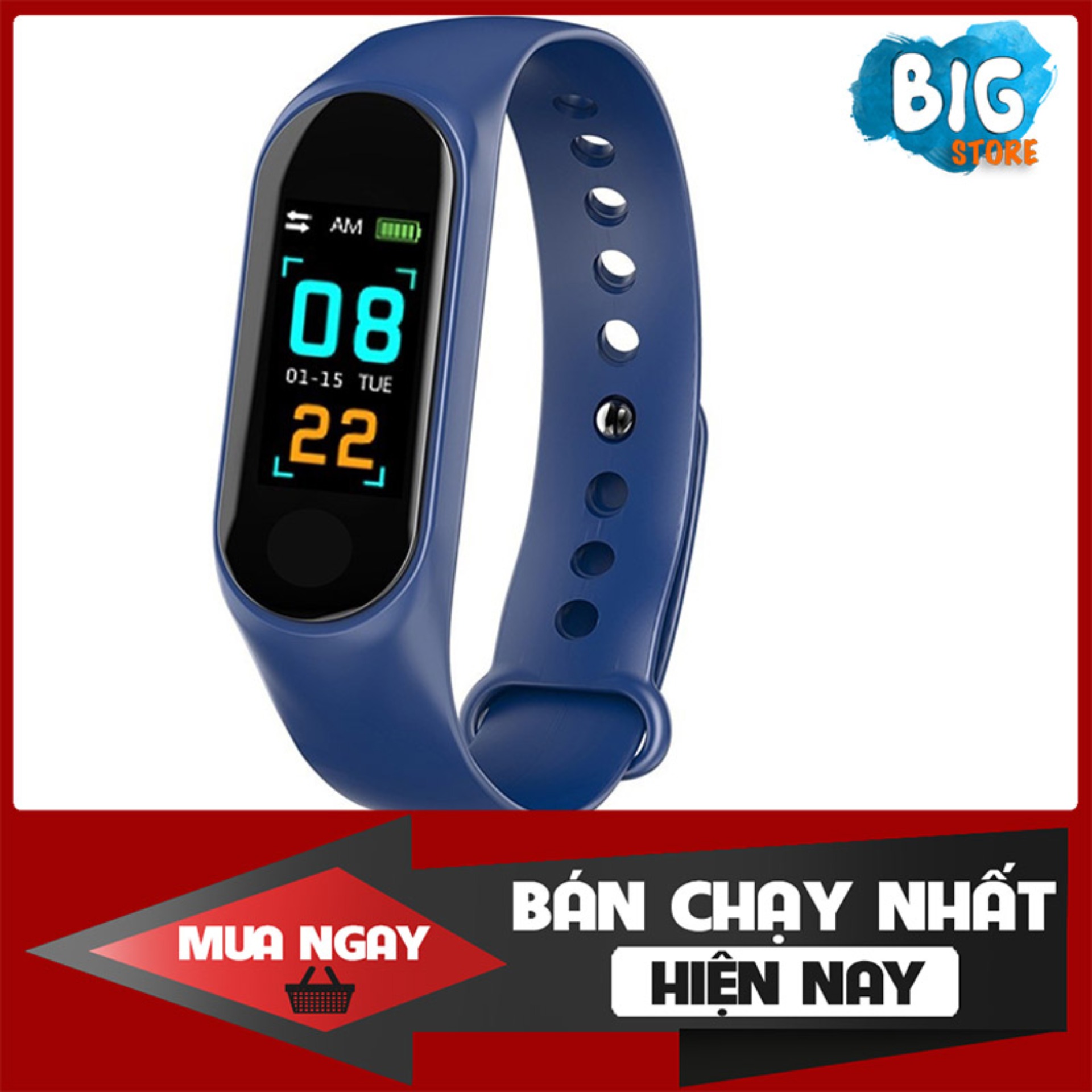 [Chuẩn Nhập] Vòng đeo tay thông minh Smart Band M3 Đo Nhịp Tim kết nối Bluetooth.Đồng hồ Thông Minh Chống Nước Vòng Tay Đồng Hồ Dây Đeo Tay Tập Thể Thao, Vòng Theo Dõi Sức khỏe, Vòng Theo dõi vận động