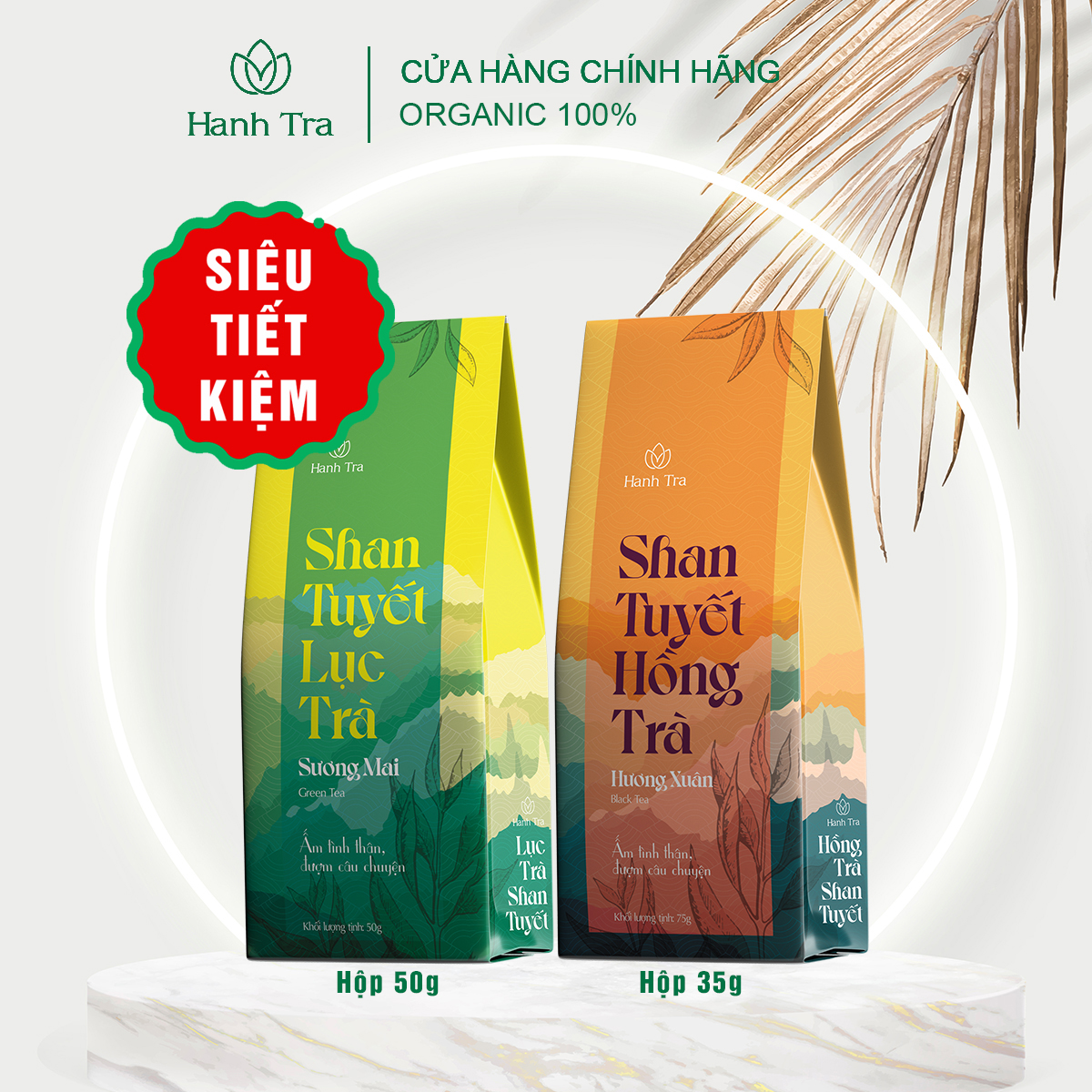 Trà shan tuyết cổ thụ hà giang combo 2 hộp trà ngon cao cấp trà xanh 50g + hồng trà 35g trà shang tuyết trà đặc sản việt nam thơm ngon ngọt hậu sâu lắng chè san tuyết tốt cho sức khoẻ green tea + black tea