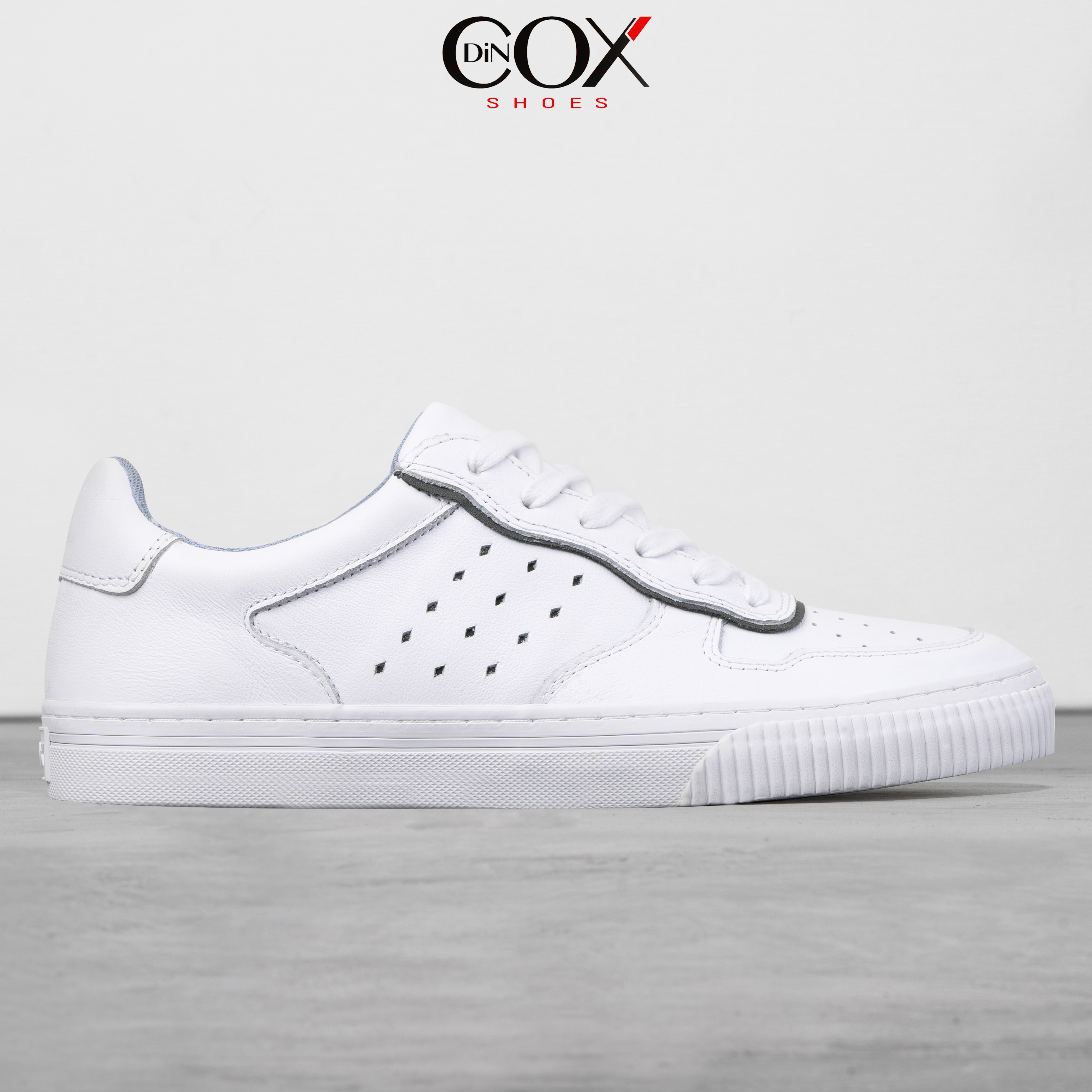 Giày Sneaker Da Bò Nam Dincox E03 White Sang Trọng Lịch Lãm