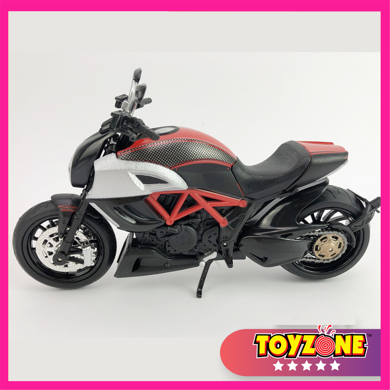 Mô hình xe Kawashaki Ducati Diavel carbon tỉ lệ 1:12 - màu đen, thích hợp làm quà tặng, trưng bày phòng khách, bàn làm việc, showroom