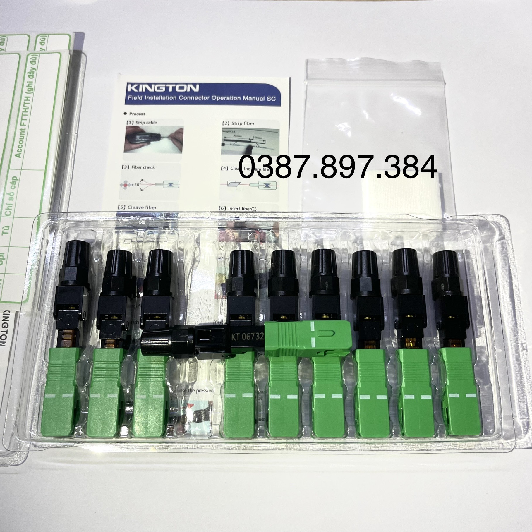 10 Đầu nối quang nhanh Fast Connector Kington SC/APC