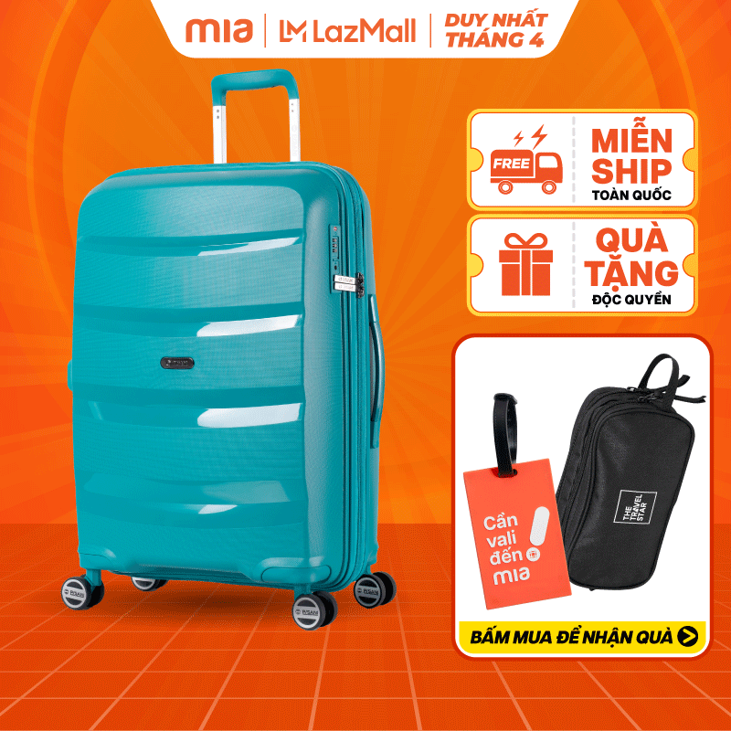 [ĐỒNG GIÁ] Vali Kéo MIAvn Du Lịch Pisani Anika TE - Size 20/24 Inch, Nhựa PP Hạn Chế Va Đập, Dây Kéo Đôi Nới Diện Tích