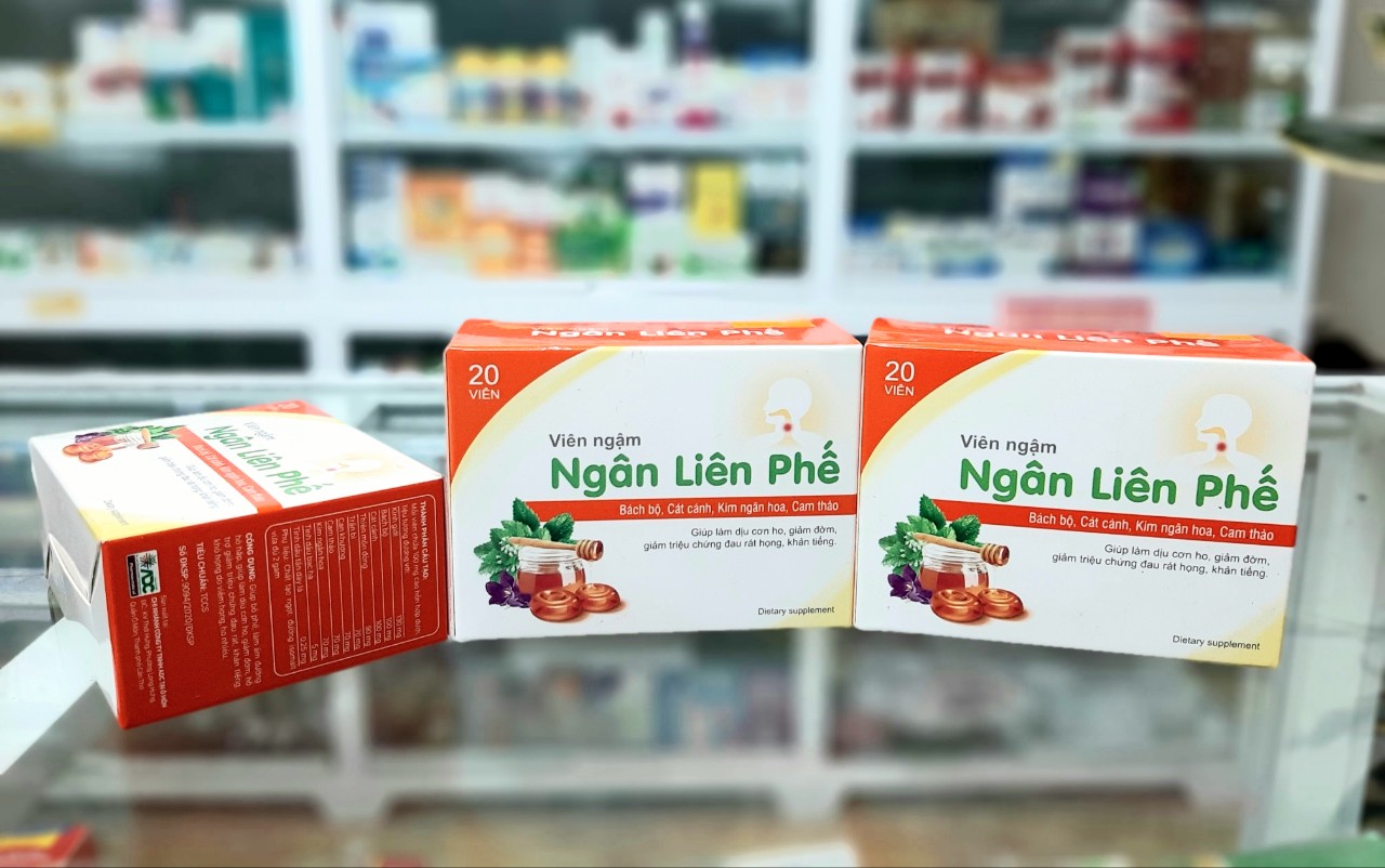 Viên ngậm giảm ho thảo dược Ngân Liên Phế {hộp 5 vỉ x 4 viên} Dược phẩm Hồng Liên - Làm dịu cơn ho, giảm đờm, đau rát họng, khản tiếng, dùng được cho người ăn kiêng, tiểu đường - QT Thu Lan TL154