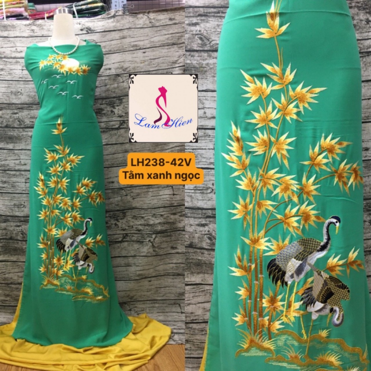 Vải áo dài thêu cao cấp modell LH238