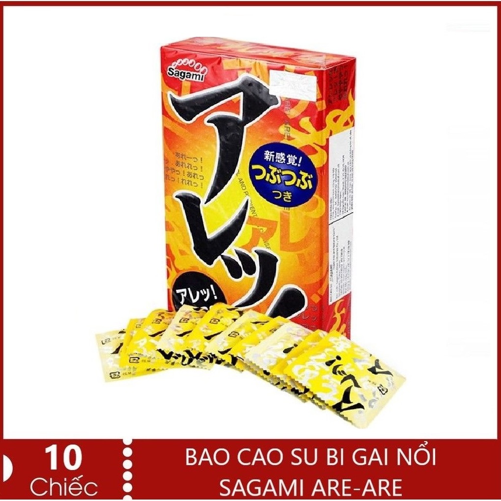 Bao cao su gân gai siêu mỏng sagami are are - hộp 10 chiếc