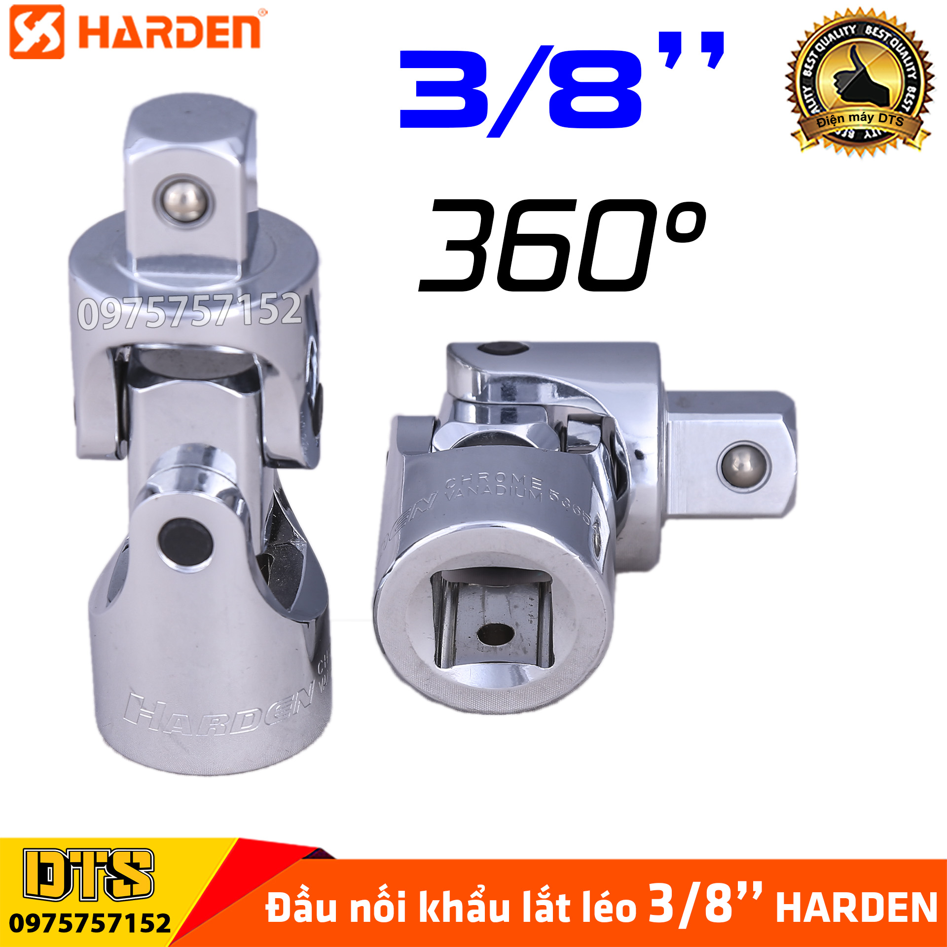 Đầu nối khẩu lắt léo 3/8 Inch công nghiệp C-MART TOLSEN HARDEN đầu nối lắc léo cao cấp thép CR-V siêu cứng, khả năng xoay tròn 360°, đầu lắc léo, đầu nối lắt léo, đầu nối lắc léo, khẩu 3/8, tuýp 3/8, đầu lắc léo 3/8''