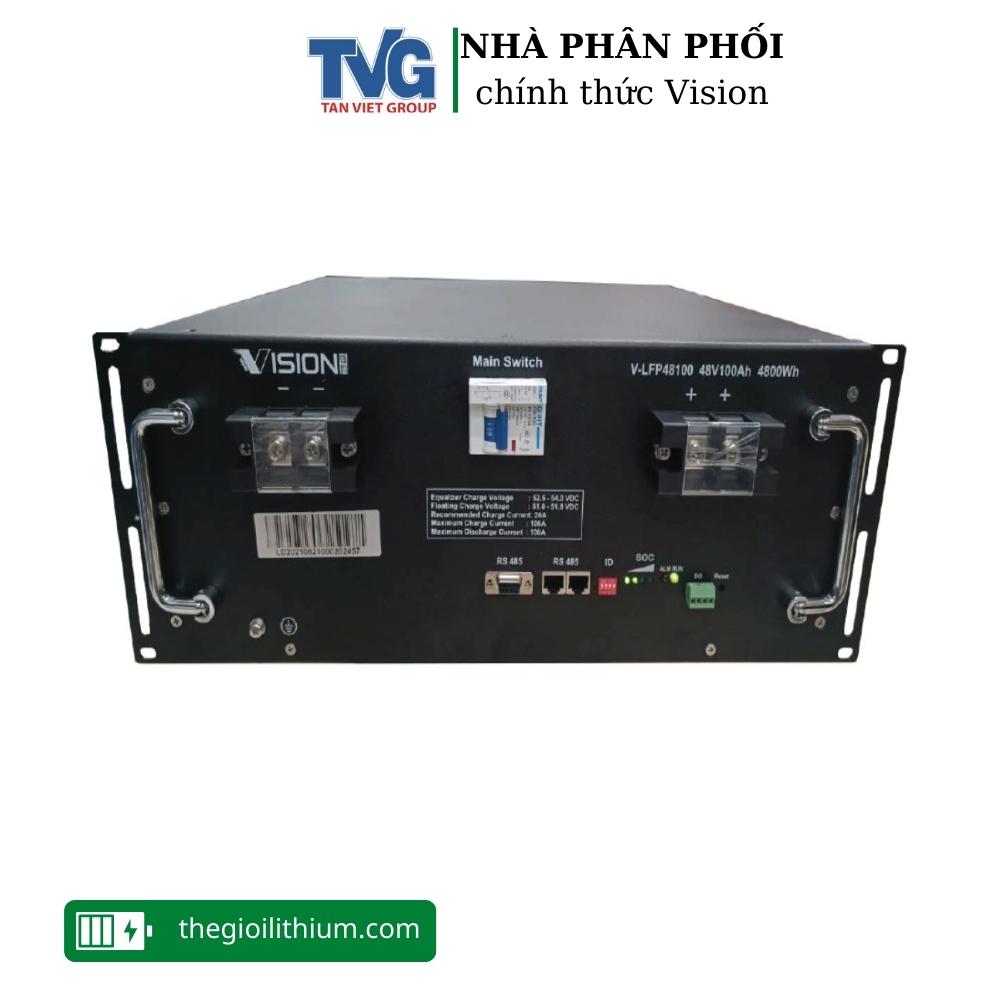 Pin ắc quy lithium dùng cho viễn thông, điện mặt trời, ups v-lfp4850/50ah v-lfp48100/100ah, hàng chính hãng vision