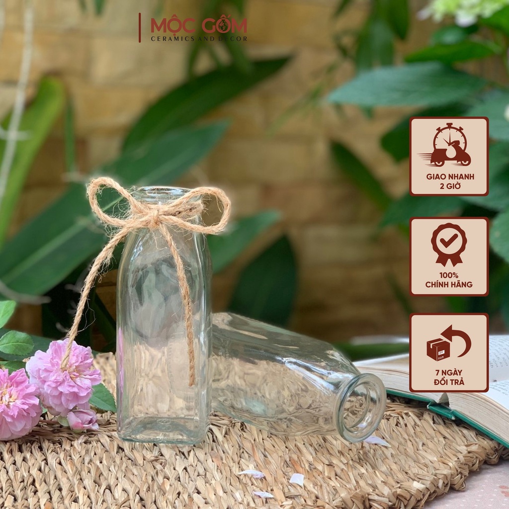 Bình thủy tinh trang trí cắm hoa decor đẹp | Mộc Gốm MG111