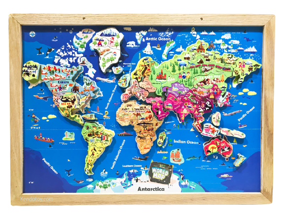 Xếp hình - Tập học ghi nhớ bản đồ thế giới và các châu lục