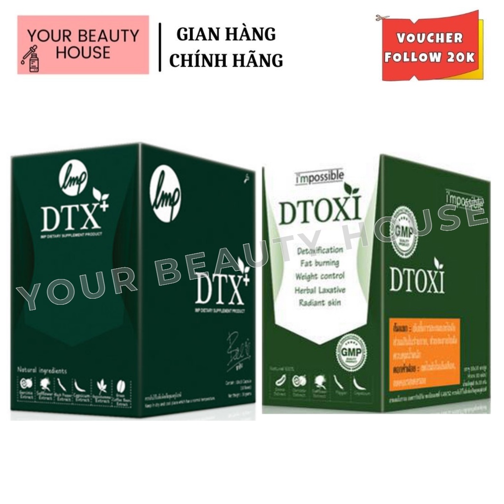 Dtoxi - Viên uống detox thải độc, giúp loại bỏ mỡ thừa - Full hộp