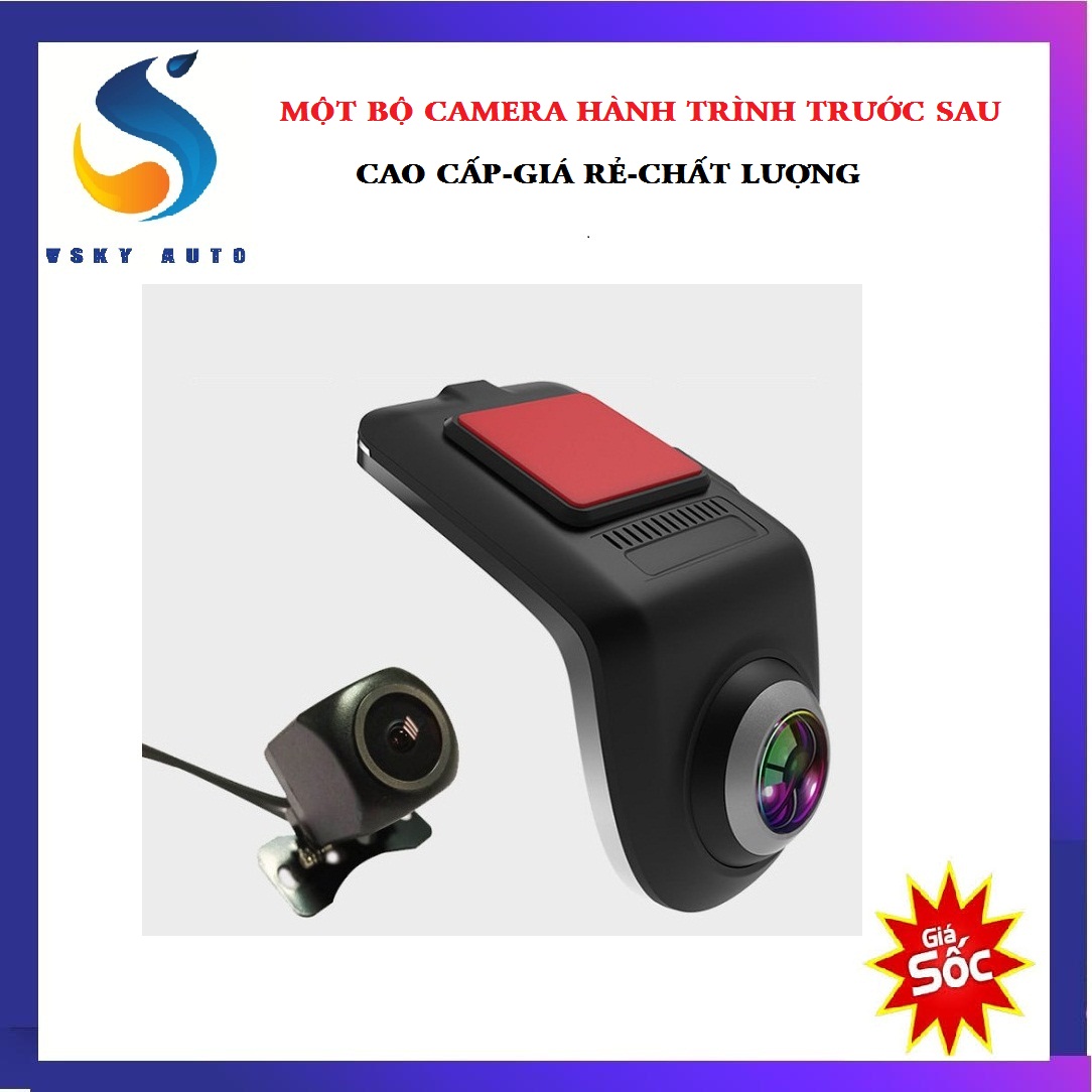 [HỖ TRỢ LẮP ĐẶT Ở HÀ NỘI] Bộ Camera Hành Trình Trước Và Sau U5 Dùng Cho Ô Tô, Xe Hơi Sử Dụng Màn Hình DVD Android, đồ chơi ô tô cao cấp, GIÁ CỰC RẺ