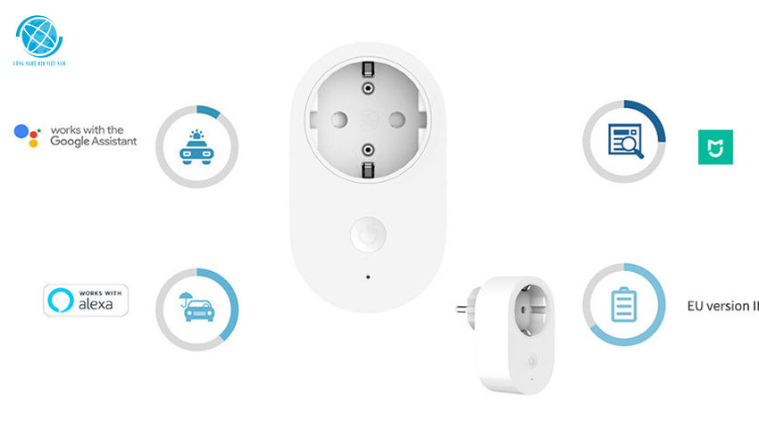 [BẢN QTE] Ổ cắm thông minh điều khiển qua wifi Xiaomi Mi Smart Socket hỗ trợ hệ điều hành Android 4.4 và IOS 9.0 trở lên | công tắc hẹn giờ ổ cắm hẹn giờ công tắc điện thông minh