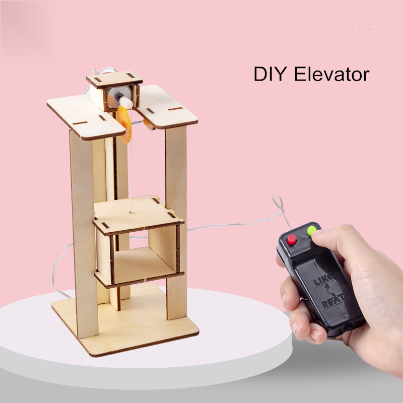 Giáo Dục năng khiếu tự làm dây điều khiển thang máy điện thang máy trẻ em khoa học giáo dục bằng gỗ thí nghiệm khoa học gốc đồ chơi