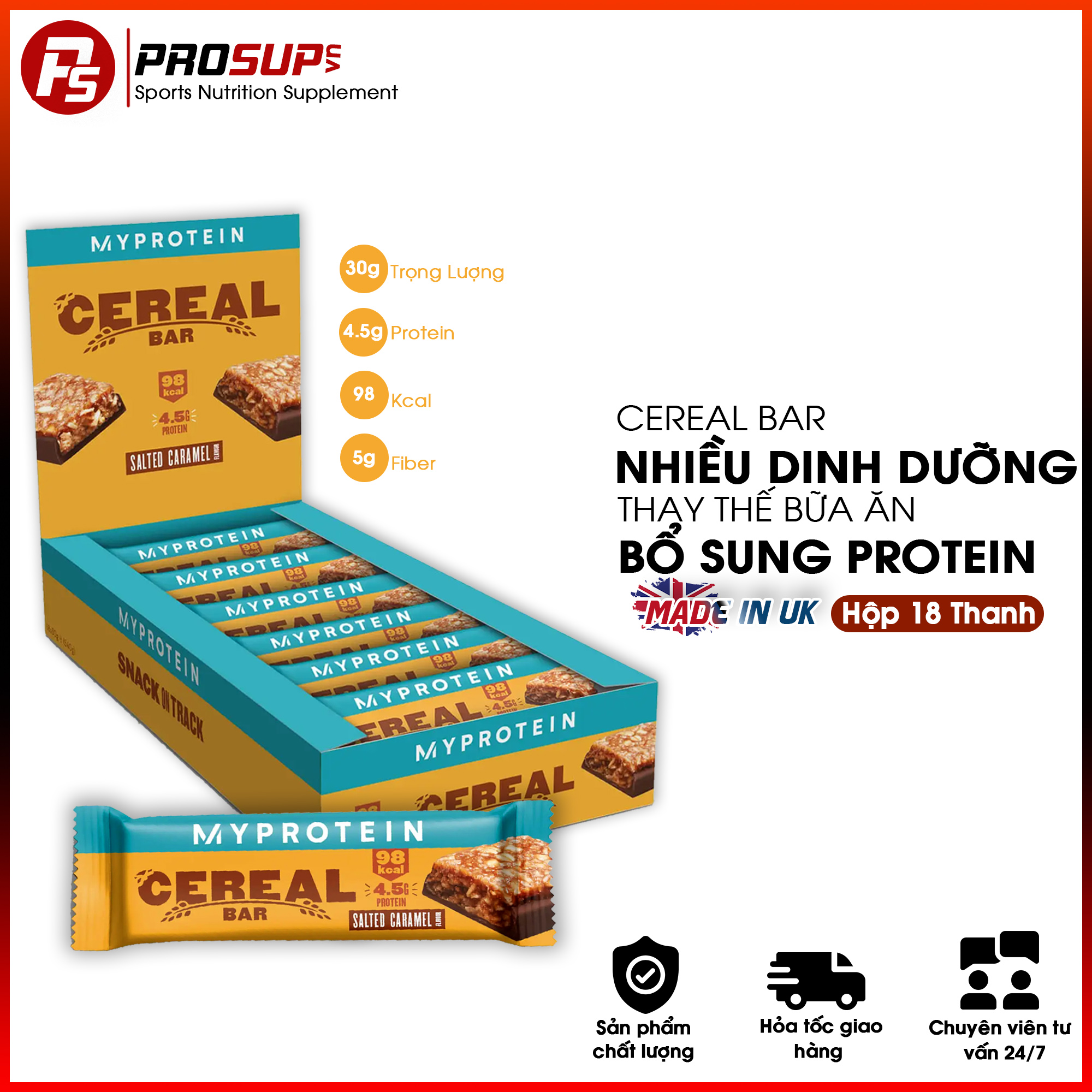 Cereal bar - My Protein - Thanh ngủ cốc dinh dưỡng làm từ yến mạch bổ sung dinh dưỡng cao cấp