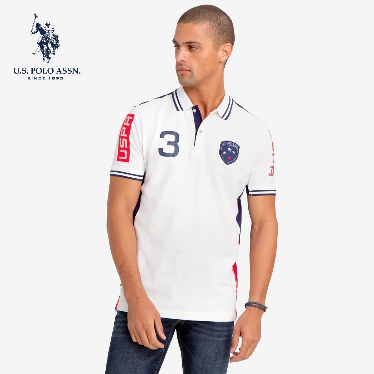 Áo thun us polo assn. colorblock patch polo shirt 113576-8800a