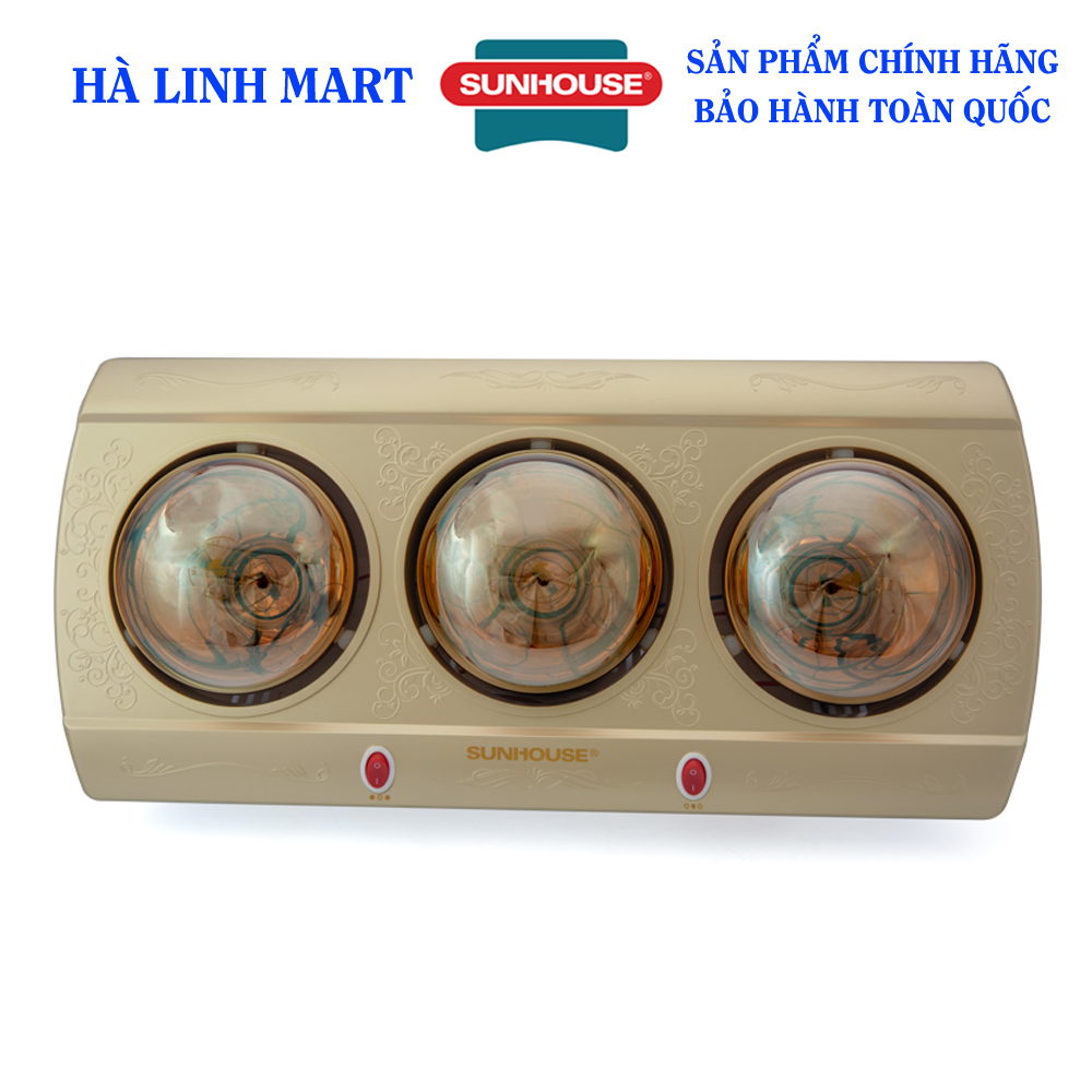 Đèn sưởi nhà tắm Sunhouse SHD3813, Đèn sưởi 3 bóng, Bóng sưởi nhà tắm, Công suất 825W, Công nghệ sưởi không đốt cháy Oxi, giữ ấm cho da, Sử dụng an toàn chống nước IPX4, chống chập điện, Bảo hành 12 tháng