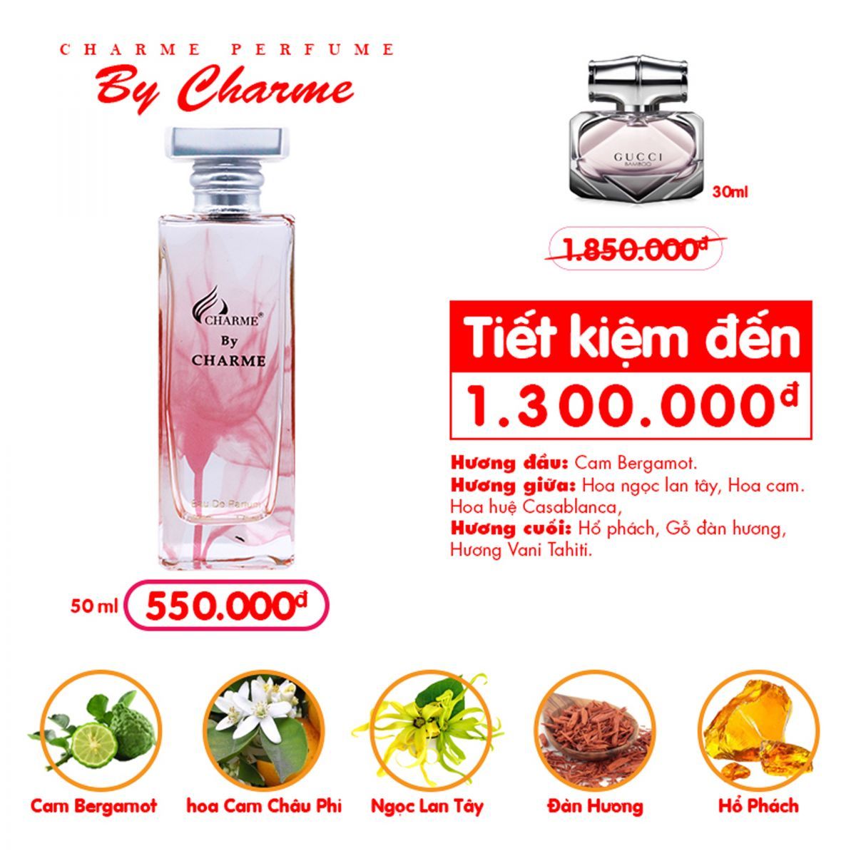 Nước hoa nữ by chame 50ml