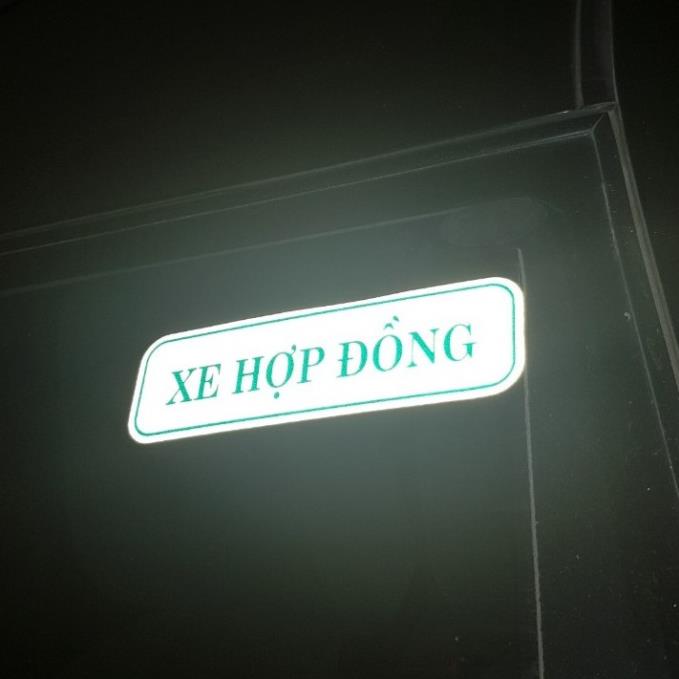 2 tem XE HỢP ĐỔNG phản quang 6x20cm dán kính ô tô