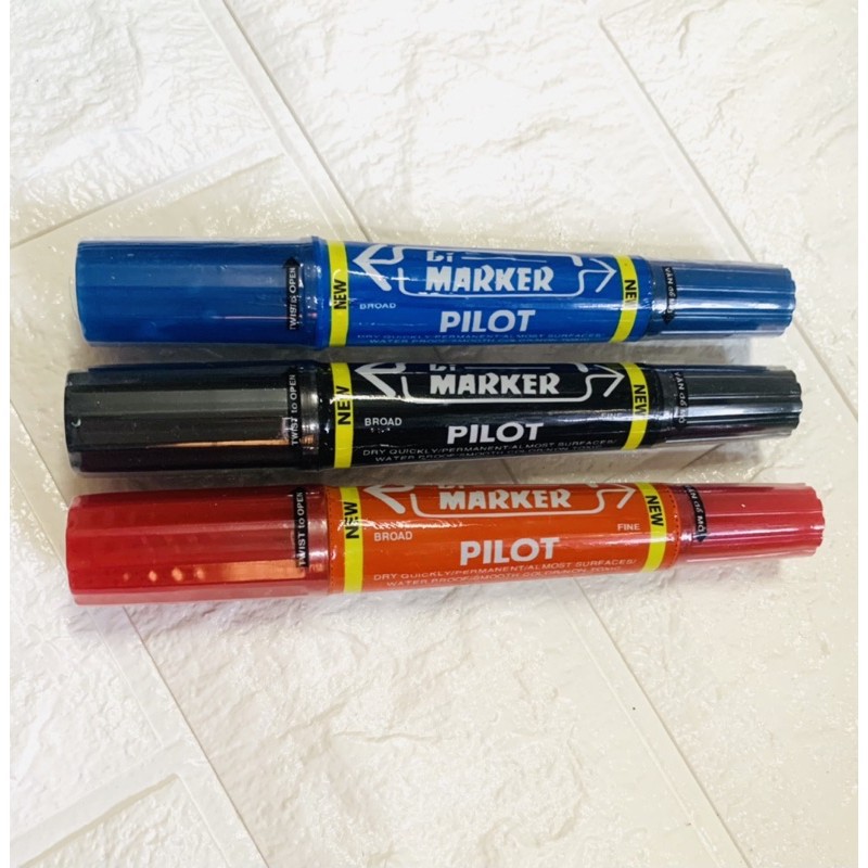 Bút lông mực dầu pilot 2 đầu - bút dạ dầu không xoá được - 01 chiếc