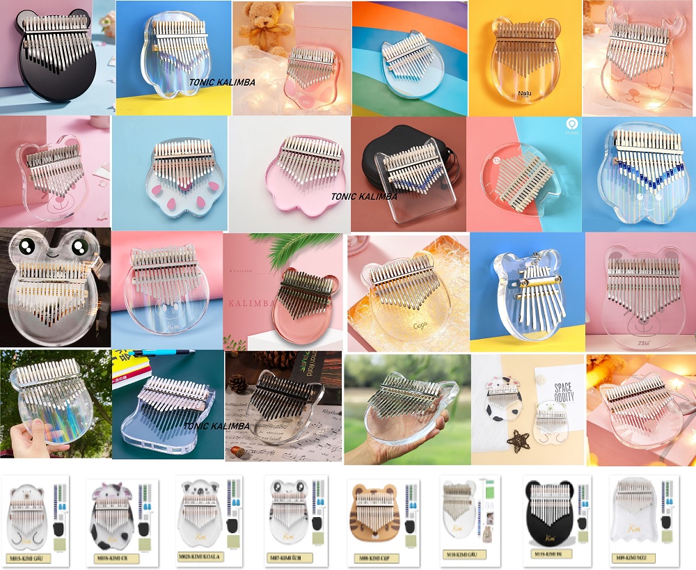 Đàn kalimba pha lê trong suốt 17 phím chính hãng có đầy đủ phụ kiện sách tự học