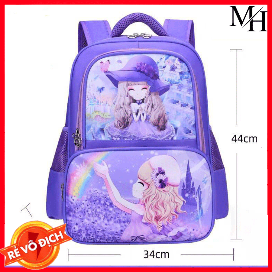 [Size 44- lớp 3 đến lớp 9] Balo học sinh chống gù lưng, chống nước chống thấm siêu nhẹ hình hoạt hình, Balo Cho Bé, Túi Bé