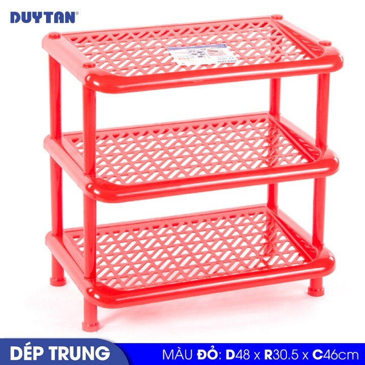 Kệ dép trung nhựa DUY TÂN 3 tầng ( 48 x 30.5 x 46 cm) - 31737 - Giao màu ngẫu nhiên