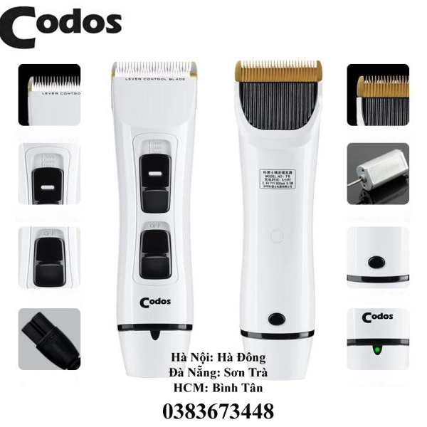 Tông đơ cắt tóc Codos KAW T6 Pro chính hãng, Tăng đơ hớt tóc xuất xứ Hàn Quốc, hai loại lưỡi dao