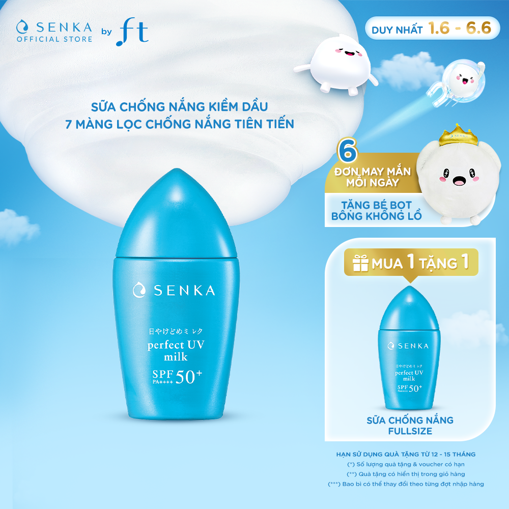 Kem chống nắng Kiềm Dầu dạng sữa Senka Perfect UV Milk 40ml