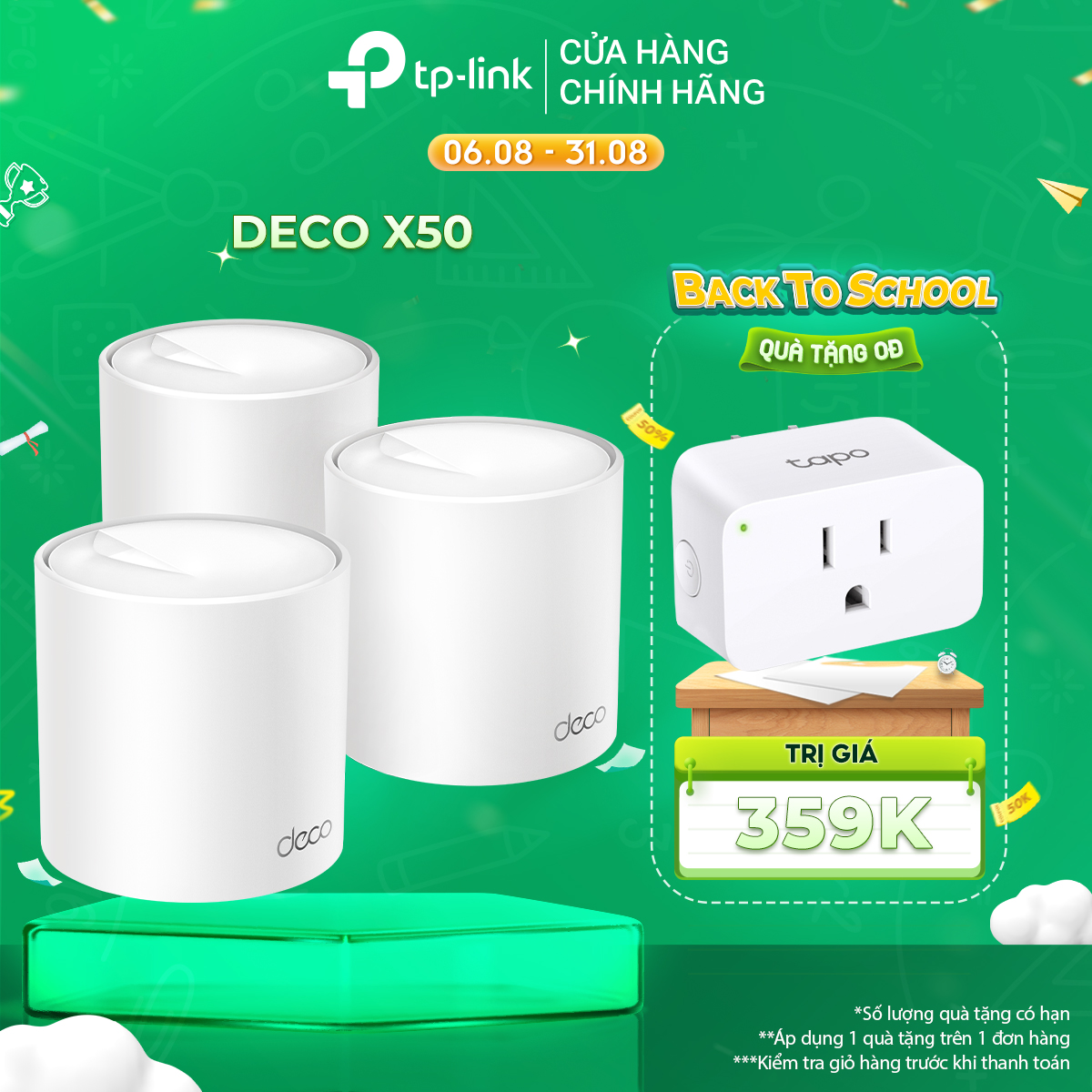 Bộ phát wifi mesh tp-link deco x50 chuẩn wifi 6 ax3000