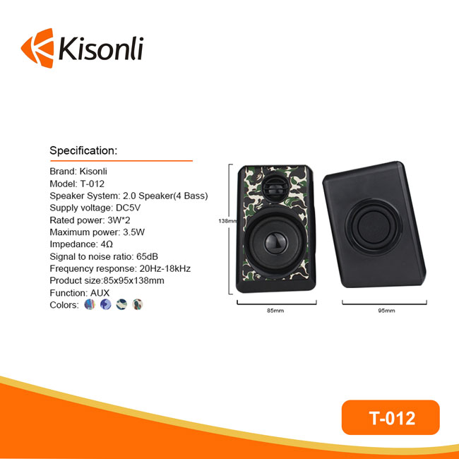 Loa usb 2.0 kisonli t-012 4 bass