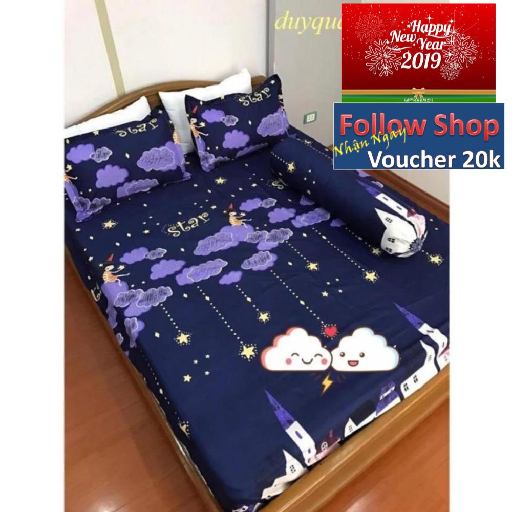 Bộ ga gối poly cotton sao rơi m6/m8