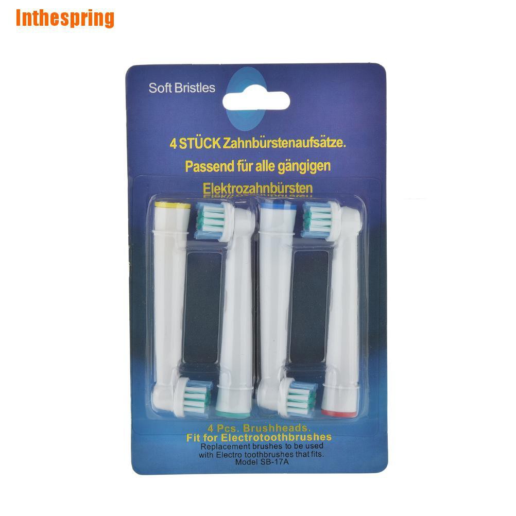 Set 4 đầu bàn chải thay thế cho máy đánh răng điện Braun Oral B