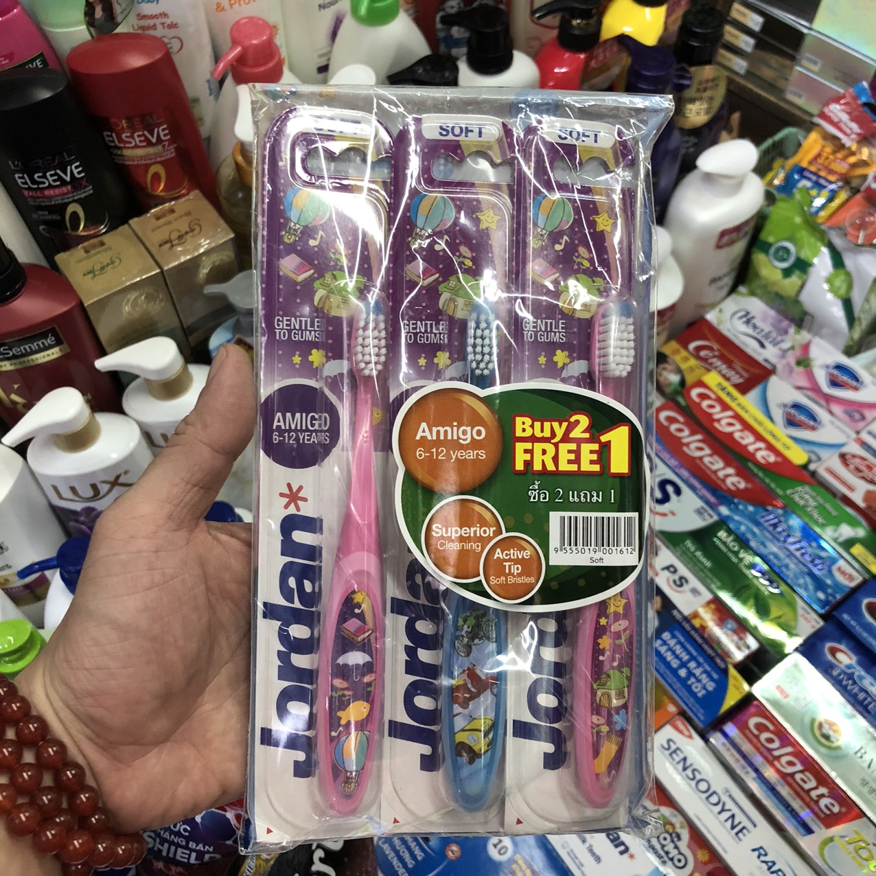 Bàn chải đánh răng cho bé Jordan Amigo - Mua 2 tặng 1