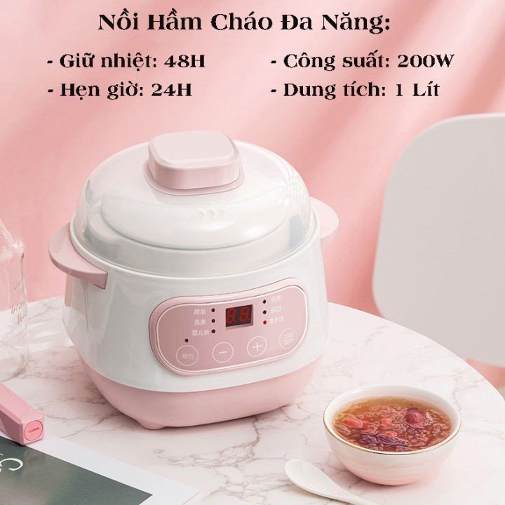 Nồi nấu cháo chậm cho bé seka gt68 ninh hầm nấu cháo chưng yến hấp súp - nồi nấu cháo chậm, nấu cách thuỷ seka