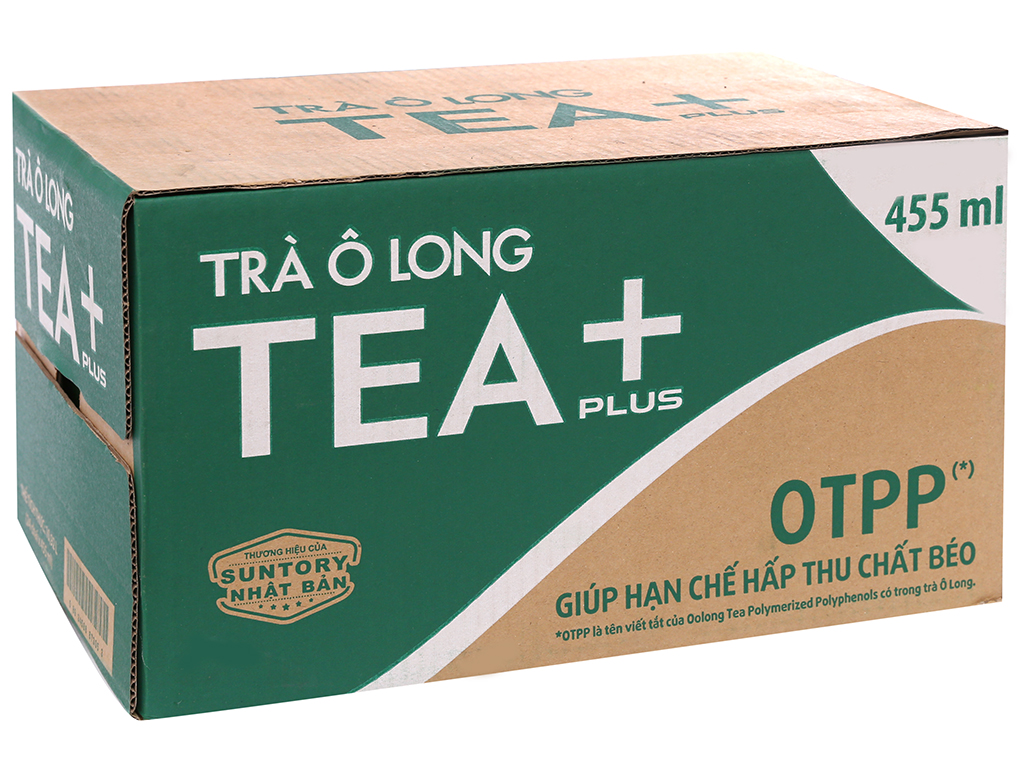 Thùng Trà Olong Tea Plus 455ml