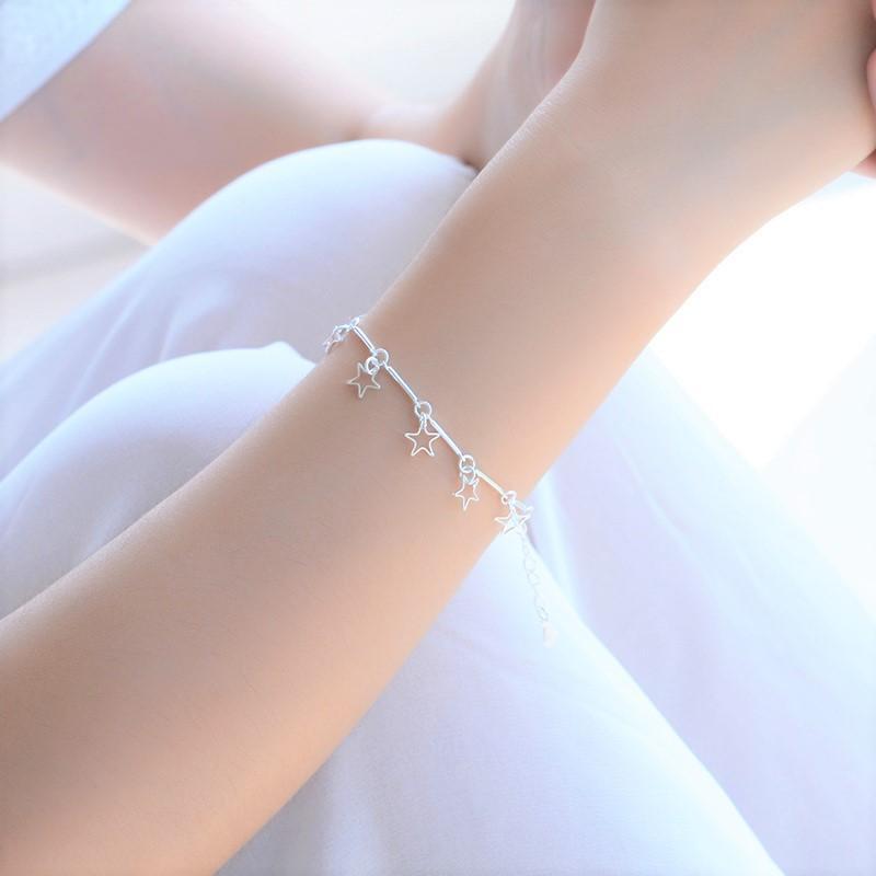 Lắc tay nữ bạc đính ngôi sao may mắn ltnu-23