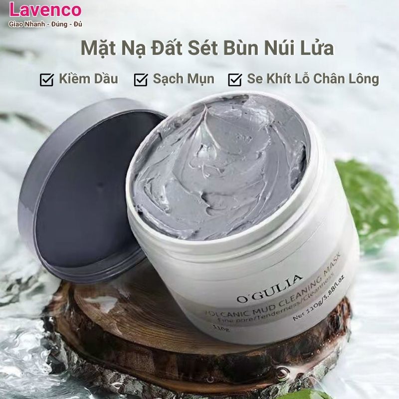 Mặt nạ đất sét da dầu mụn 120g Ogulia mặt nạ đất sét dưỡng ẩm se khít lỗ chân lông dưỡng ẩm OG142