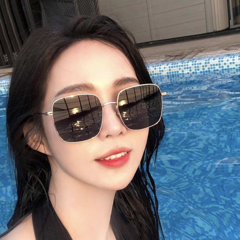 Samjune New Oversized Sunglasses Women Metal Square Sunglass 2019 Brand Female Shades Mirror Big Size Frame Sun Glasses Gafas