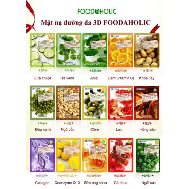 Mặt nạ 3d foodaholic hàn quốc đắp hàng ngày