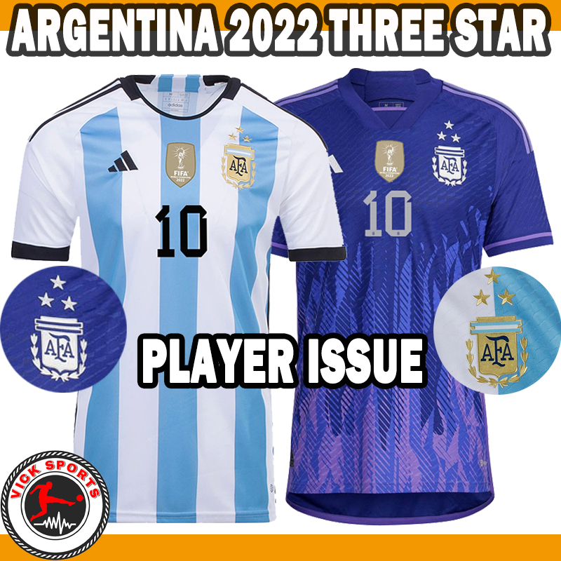 1122Áo Thi Đấu Argentina Ba Ngôi Sao Phiên Bản Cầu Thủ Áo Thi Đấu Bóng Đá Vô Địch World Cup 2023 Áo Bóng Đá Messi Tên Tùy Chỉnh 22 23