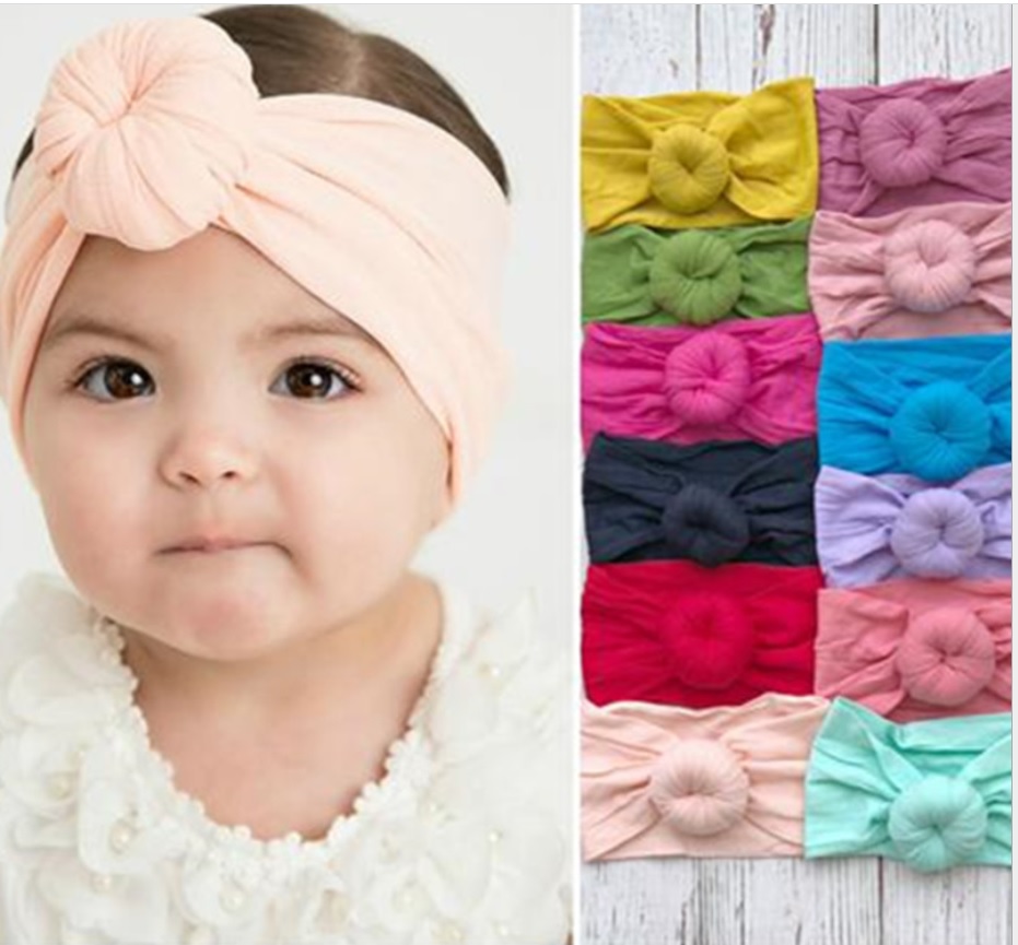 Băng đô cho bé - bản to xoắn tròn màu Retro Mimo baby BD16