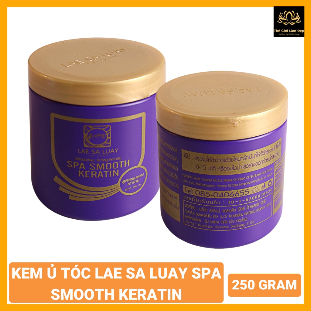 Kem ủ hấp dưỡng xả phục hồi tóc lạnh hư tổn lụa collagen LAE SA LUAY 250gram thái lan spa smooth keratin làm dày siêu cấp ẩm mềm mượt giảm rối khô thơm lâu chống gãy rụng tại nhà hair treatments care - THẾ GIỚI LÀM ĐẸP