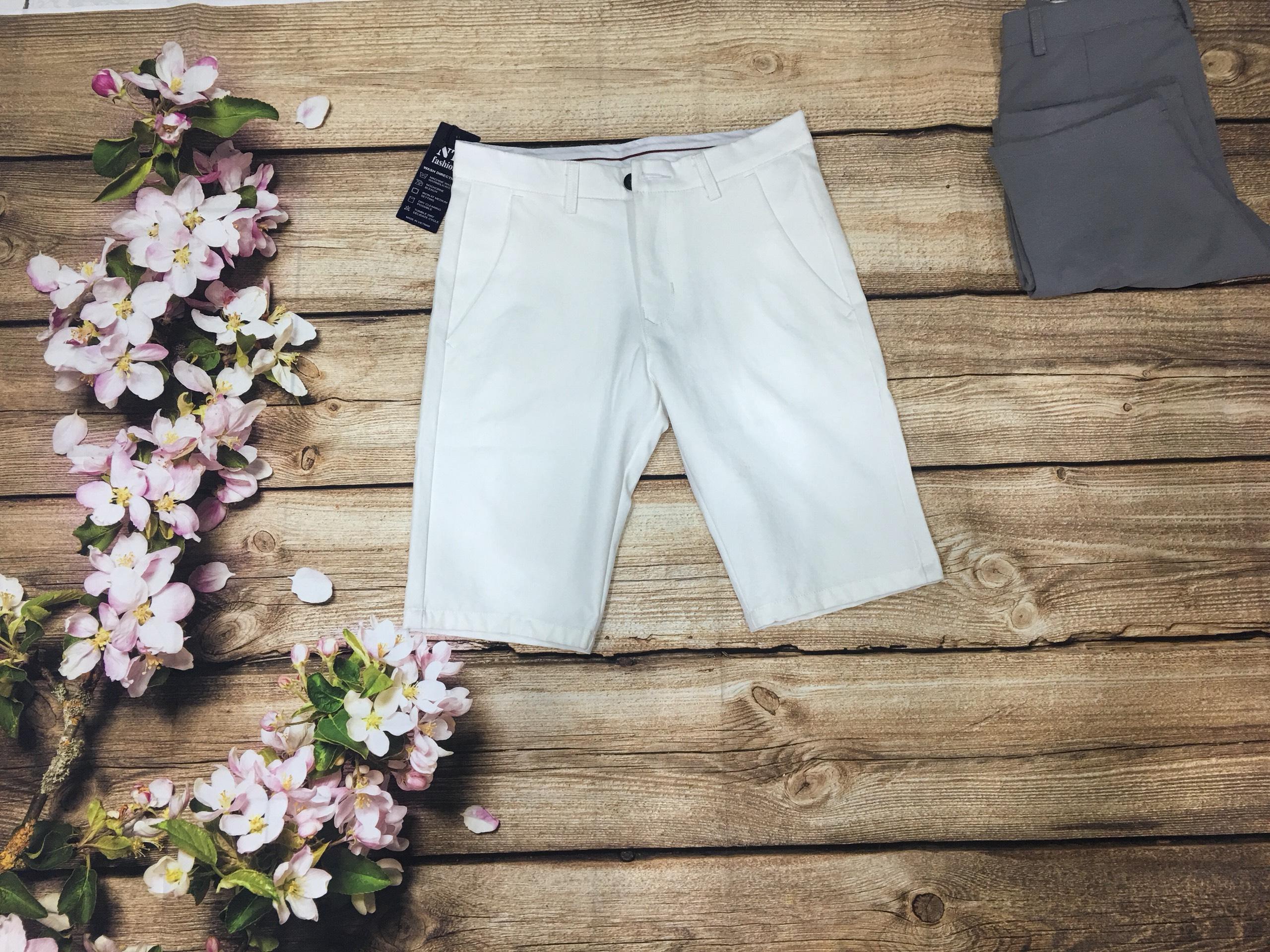 Quần short tây nam vải 100% coton mịn