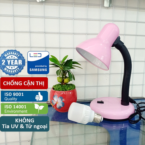 SALE SỐC!!! Đèn học để bàn học sinh CHỐNG CẬN THỊ màu hồng SIÊU TIỆN + KÈM BÓNG