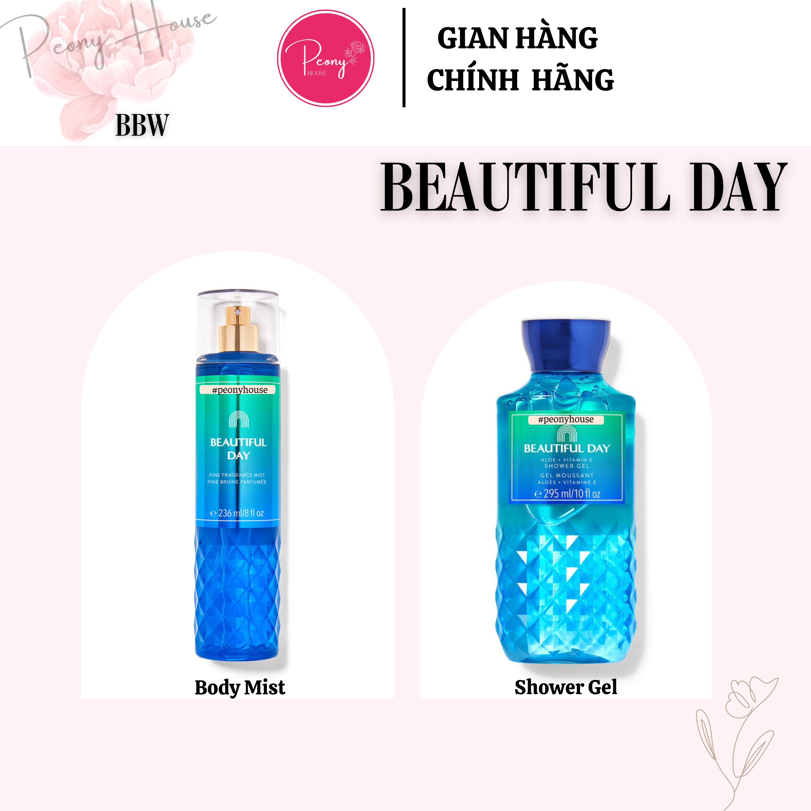 Xịt thơm body mist bath & body works beautiful day 236ml