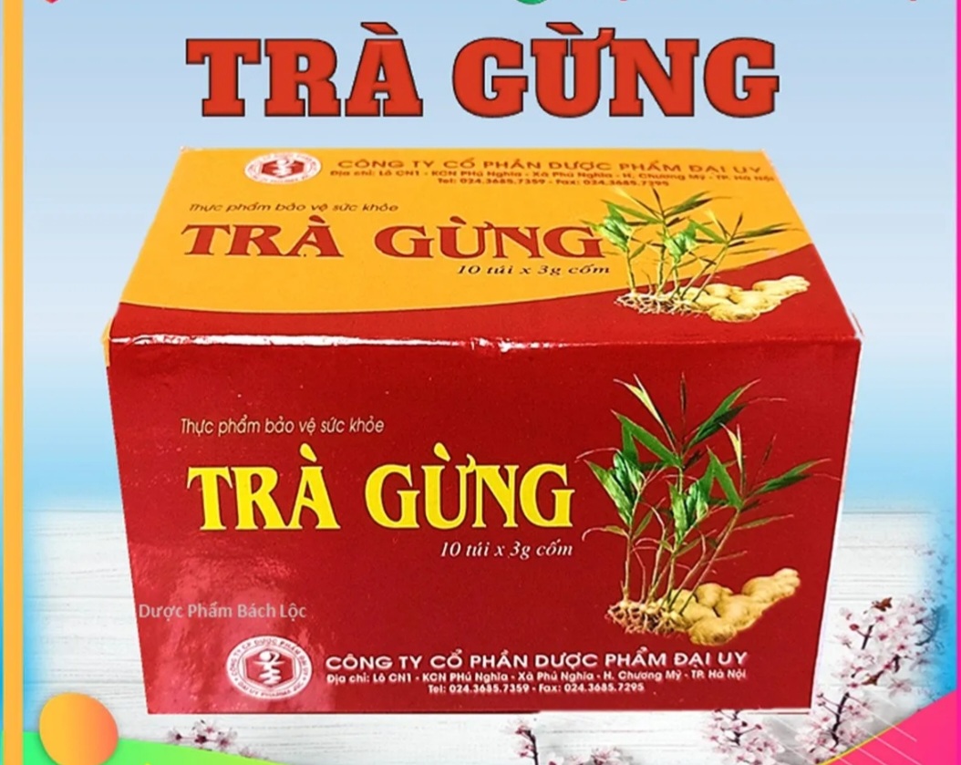 (Combo 10 hộp)Trà Gừng Đại Uy Hộp 10 gói, Giúp Ấm Bụng, Tăng Sức Đề Kháng